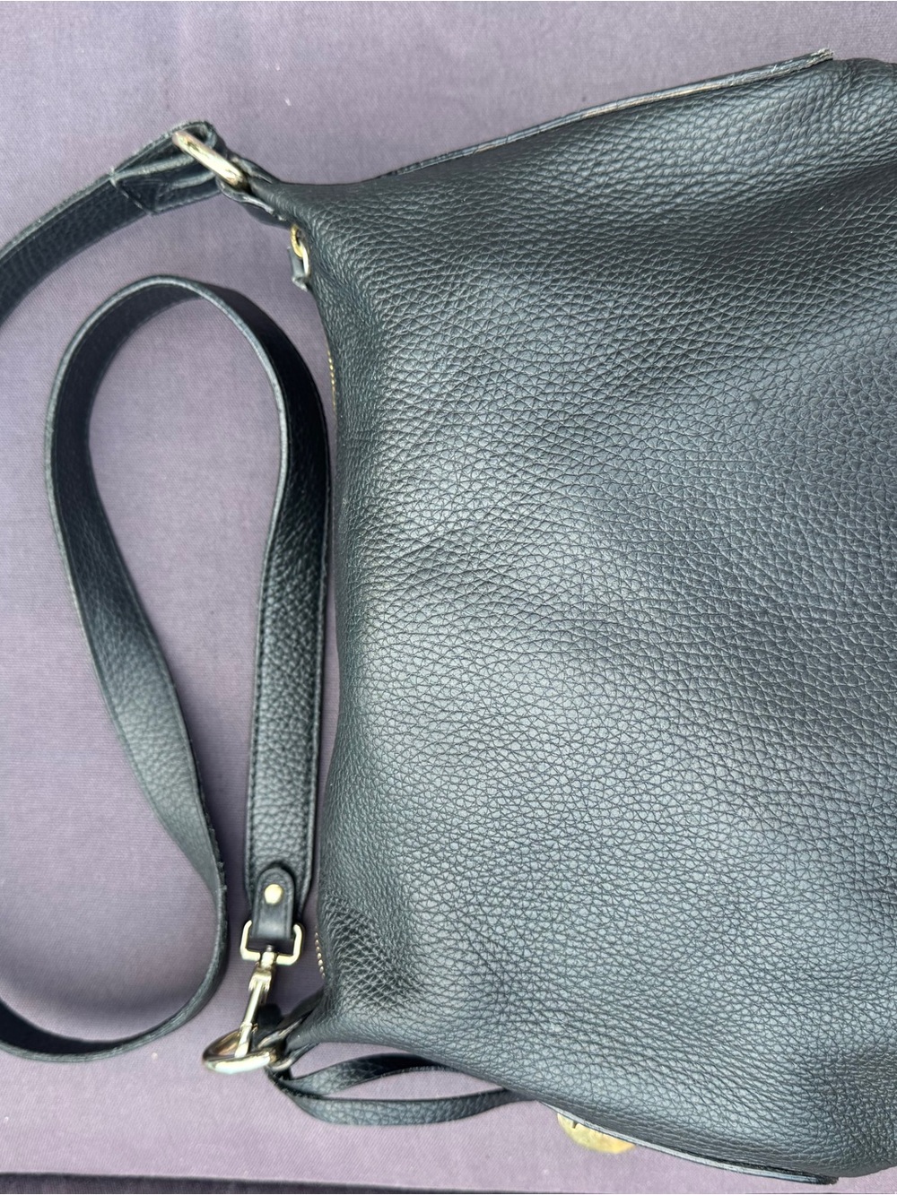 GUC.  Furla Black Pebbled Leather Shoulder Crossbody Bag Made in Italy GUC - Picture 16 of 16